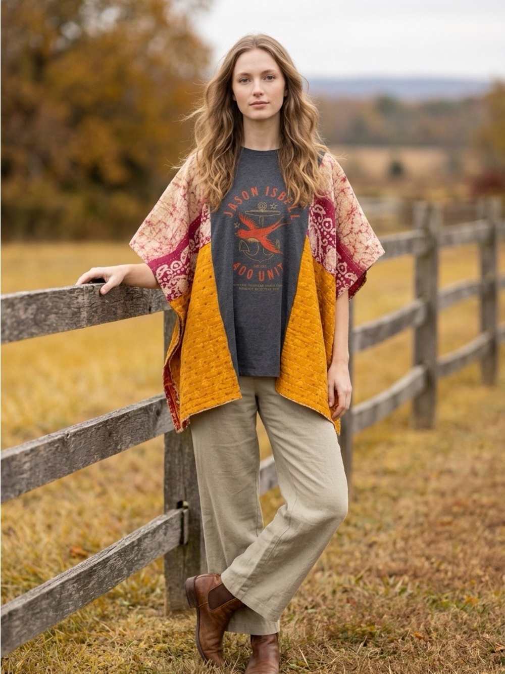 Handcrafted Upcycled Jason Isbell Kantha Tunic NWT One Size